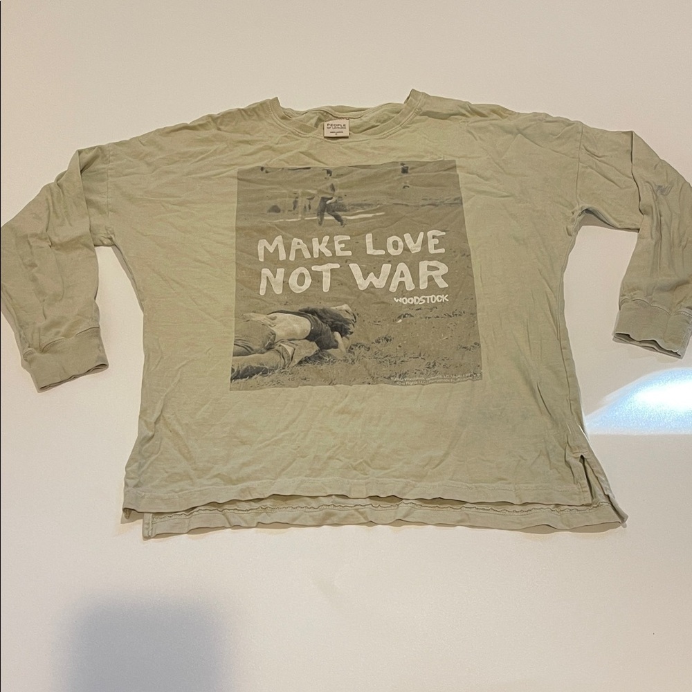 People of Leisure Make Love Not War Woodstock Long Sleeve Tee
